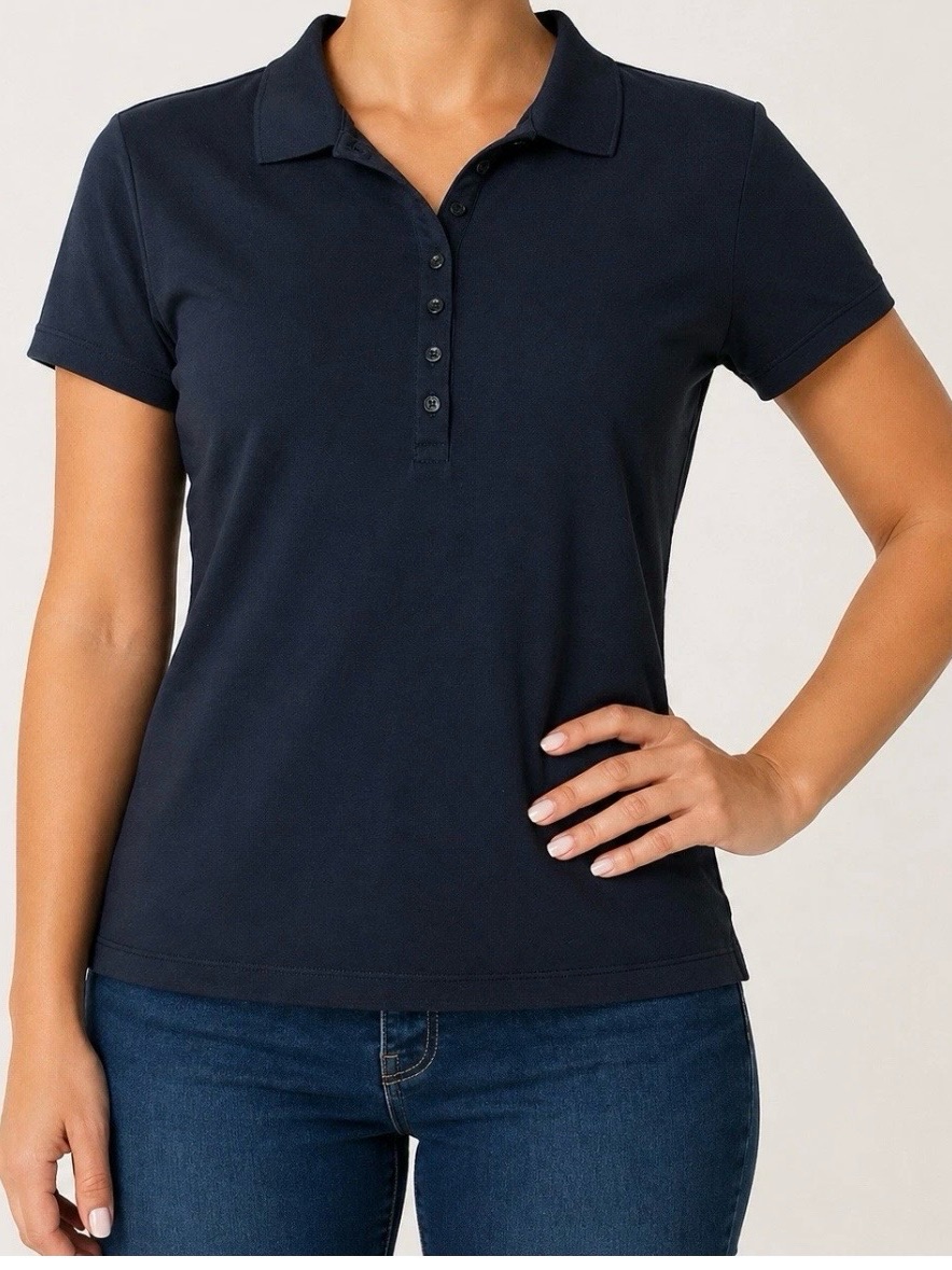 Classic Women's Navy Polo Top Lands’ End